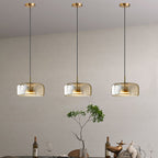 Contemporary Scandinavian Cylinder Iron Glass 1-light Pendant Light for Bedroom BulbSquare
