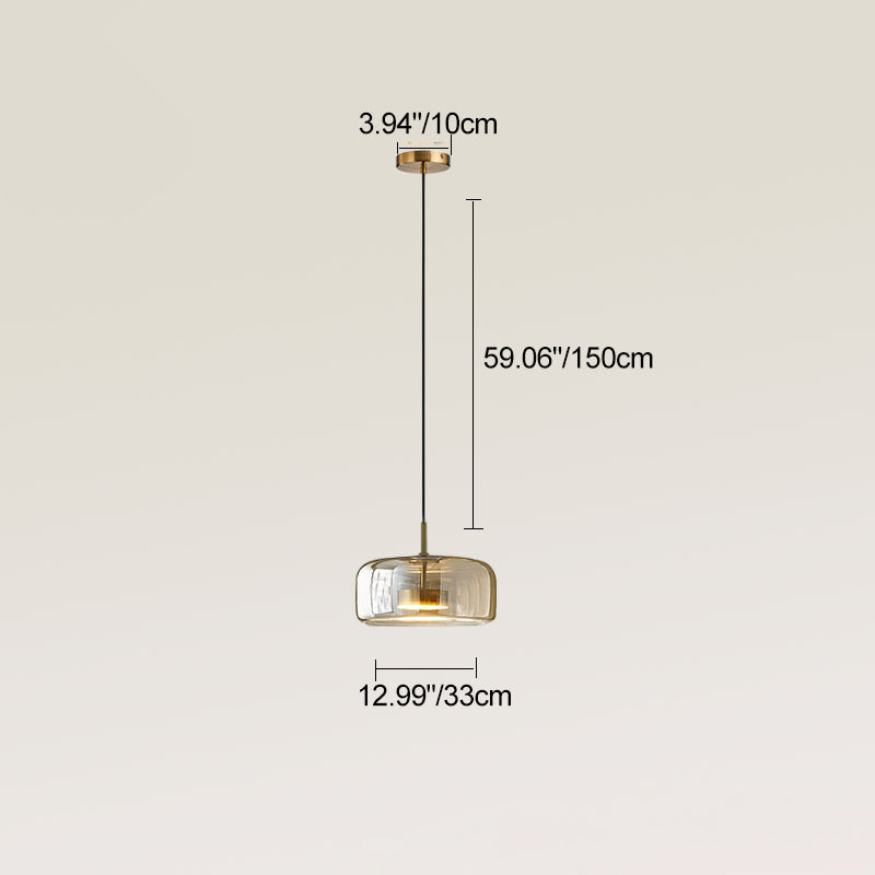 Contemporary Scandinavian Cylinder Iron Glass 1-light Pendant Light for Bedroom BulbSquare