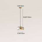 Contemporary Scandinavian Cylinder Iron Glass 1-light Pendant Light for Bedroom BulbSquare
