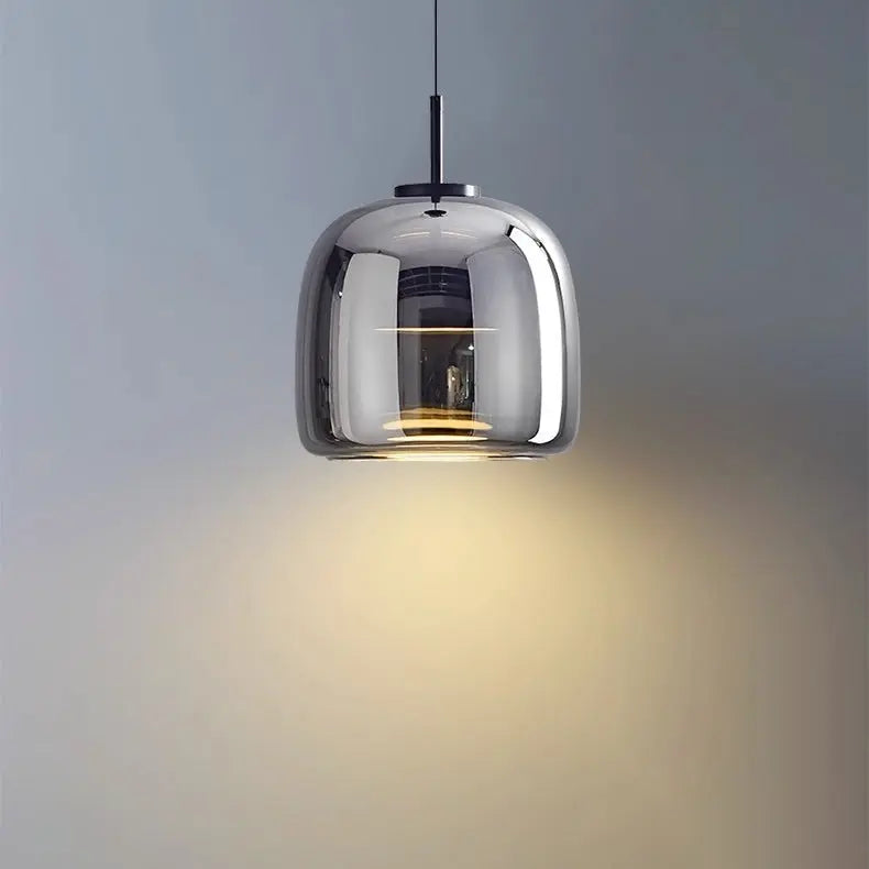 Contemporary Scandinavian Cylinder Copper Glass LED Pendant Light for Living Room Lumendat