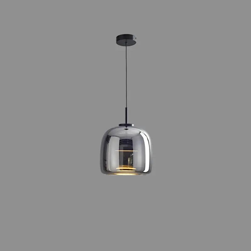 Contemporary Scandinavian Cylinder Copper Glass LED Pendant Light for Living Room Lumendat