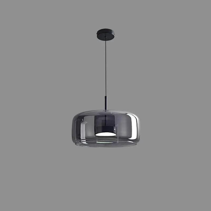 Contemporary Scandinavian Cylinder Copper Glass LED Pendant Light for Living Room Lumendat