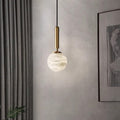 Modern Luxury Globe Metal Marble LED Pendant Light For Bedroom
