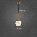 Modern Luxury Globe Metal Marble LED Pendant Light For Bedroom