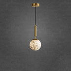 Modern Luxury Globe Metal Marble LED Pendant Light For Bedroom