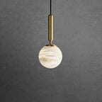 Modern Luxury Globe Metal Marble LED Pendant Light For Bedroom