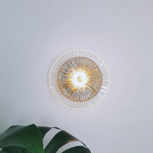 Modern Luxury Round Metal Glass LED Wall Sconce Lamp For Living Room