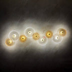 Modern Luxury Round Metal Glass LED Wall Sconce Lamp For Living Room