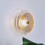 Modern Luxury Round Metal Glass LED Wall Sconce Lamp For Living Room