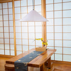 Traditional Japanese Cone Iron Paper 1-Light Pendant Light For Living Room
