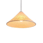 Traditional Japanese Cone Iron Paper 1-Light Pendant Light For Living Room