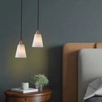 Modern Luxury Cone Copper Marble 1-Light Pendant Light For Bedroom