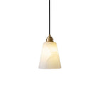 Modern Luxury Cone Copper Marble 1-Light Pendant Light For Bedroom