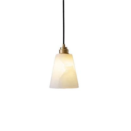 Modern Luxury Cone Copper Marble 1-Light Pendant Light For Bedroom