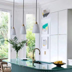 Modern Luxury Cone Copper Marble 1-Light Pendant Light For Bedroom