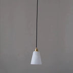 Modern Luxury Cone Copper Marble 1-Light Pendant Light For Bedroom