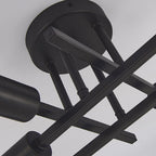 Contemporary Industrial Long Tube Iron 4-light Semi-flush Mount Ceiling Light for Bedroom