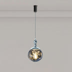 Modern Eclectic Lava Spherical Iron Acrylic 1-Light Pendant Light For Bedroom