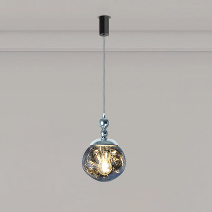 Modern Eclectic Lava Spherical Iron Acrylic 1-Light Pendant Light For Bedroom