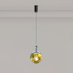 Modern Eclectic Lava Spherical Iron Acrylic 1-Light Pendant Light For Bedroom