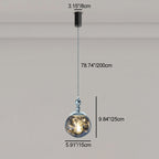 Modern Eclectic Lava Spherical Iron Acrylic 1-Light Pendant Light For Bedroom