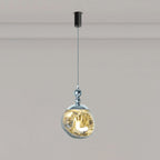 Modern Eclectic Lava Spherical Iron Acrylic 1-Light Pendant Light For Bedroom