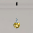Modern Eclectic Lava Spherical Iron Acrylic 1-Light Pendant Light For Bedroom