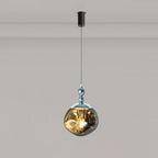 Modern Eclectic Lava Spherical Iron Acrylic 1-Light Pendant Light For Bedroom