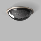 Modern Eclectic Dome Metal Platinum LED Flush Mount Ceiling Light for Bedroom