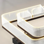 Modern Luxury Rectangular Aluminum Iron Acrylic LED Semi-Flush Mount Ceiling Light For Living Room