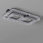 Modern Luxury Rectangular Aluminum Iron Acrylic LED Semi-Flush Mount Ceiling Light For Living Room