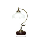 Modern Mid-Century Flower Iron Glass 1-Light Table Lamp For Bedroom Lumendat