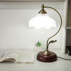 Modern Mid-Century Flower Iron Glass 1-Light Table Lamp For Bedroom Lumendat
