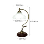 Modern Mid-Century Flower Iron Glass 1-Light Table Lamp For Bedroom Lumendat