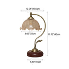 Modern Mid-Century Flower Iron Glass 1-Light Table Lamp For Bedroom Lumendat