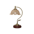 Modern Mid-Century Flower Iron Glass 1-Light Table Lamp For Bedroom Lumendat