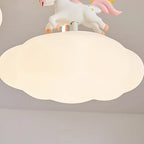Lumendat Contemporary Creative Kids Pony Iron Resin Acrylic LED Semi-Flush Mount Ceiling Light For Bedroom Lumendat