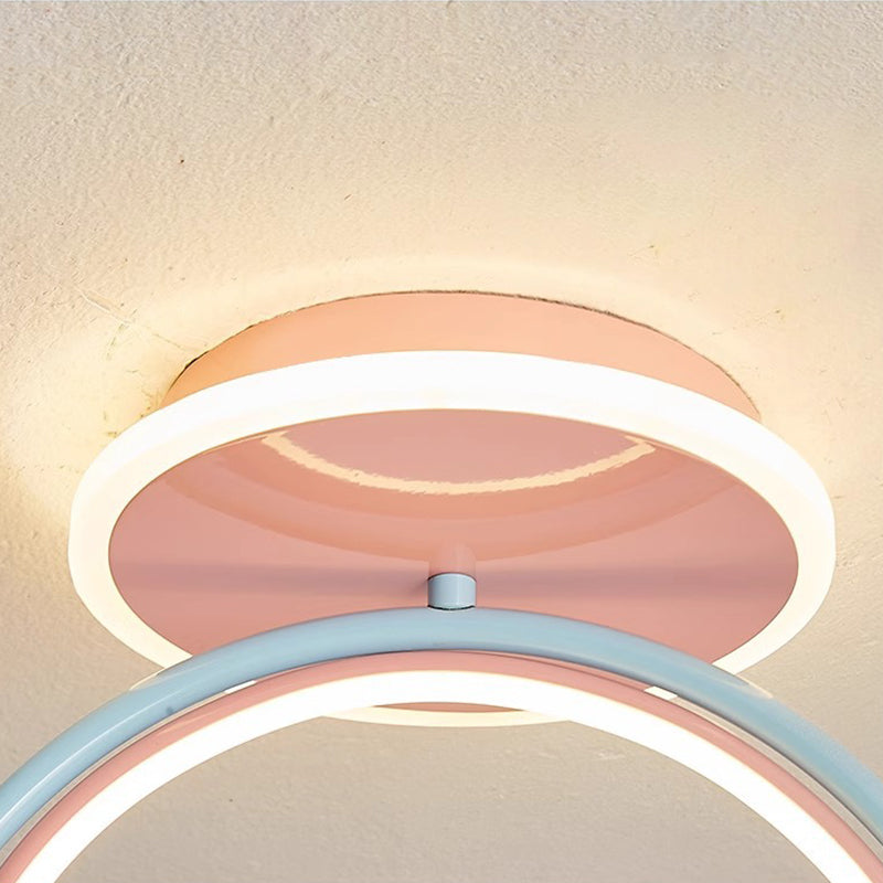 Lumendat Contemporary Creative Kids Pony Iron Resin Acrylic LED Semi-Flush Mount Ceiling Light For Bedroom Lumendat