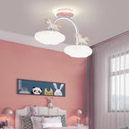 Lumendat Contemporary Creative Kids Pony Iron Resin Acrylic LED Semi-Flush Mount Ceiling Light For Bedroom Lumendat