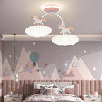 Lumendat Contemporary Creative Kids Pony Iron Resin Acrylic LED Semi-Flush Mount Ceiling Light For Bedroom Lumendat