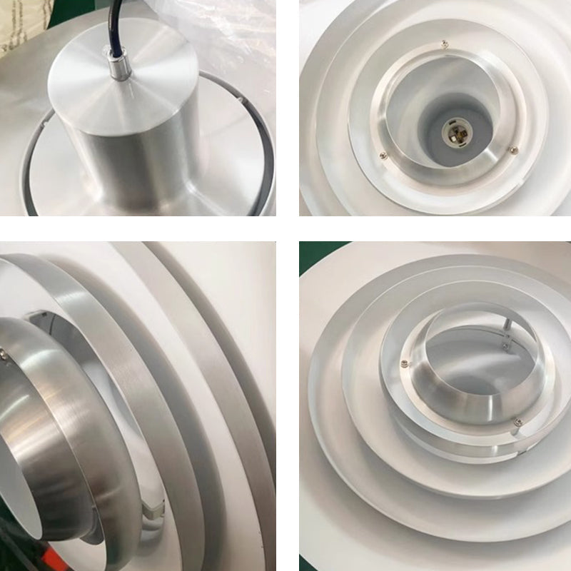 Contemporary Scandinavian Round Flying Saucer Aluminum 1-Light Pendant Light For Living Room