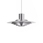 Contemporary Scandinavian Round Flying Saucer Aluminum 1-Light Pendant Light For Living Room