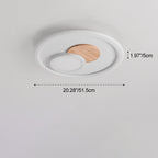 Contemporary Nordic Round Acrylic Aluminum Wood LED Flush Mount Ceiling Light For Bedroom