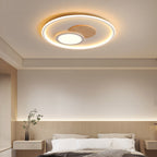 Contemporary Nordic Round Acrylic Aluminum Wood LED Flush Mount Ceiling Light For Bedroom