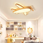Modern Eclectic Kids Cartoon Airplane Iron Acrylic LED Flush Mount Ceiling Light For Bedroom