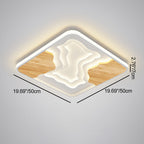 Contemporary Scandinavian Round Rubberwood Acrylic LED Flush Mount Ceiling Light For Bedroom