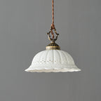 Modern Shabby Chic Dome Brass Ceramic 1-light Pendant Light for Bedroom BulbSquare