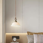 Modern Shabby Chic Dome Brass Ceramic 1-light Pendant Light for Bedroom BulbSquare