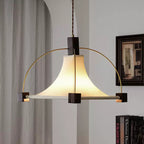 Modern Mid-Century Pyramid Ash Wood Alloy Fabric 1-Light Pendant Light For Bedroom