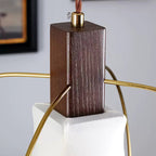 Modern Mid-Century Pyramid Ash Wood Alloy Fabric 1-Light Pendant Light For Bedroom